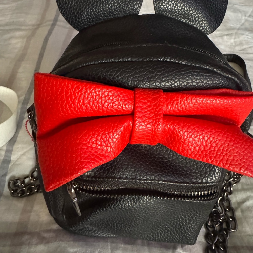 Black Mini Backpack With Red Bow - image 1